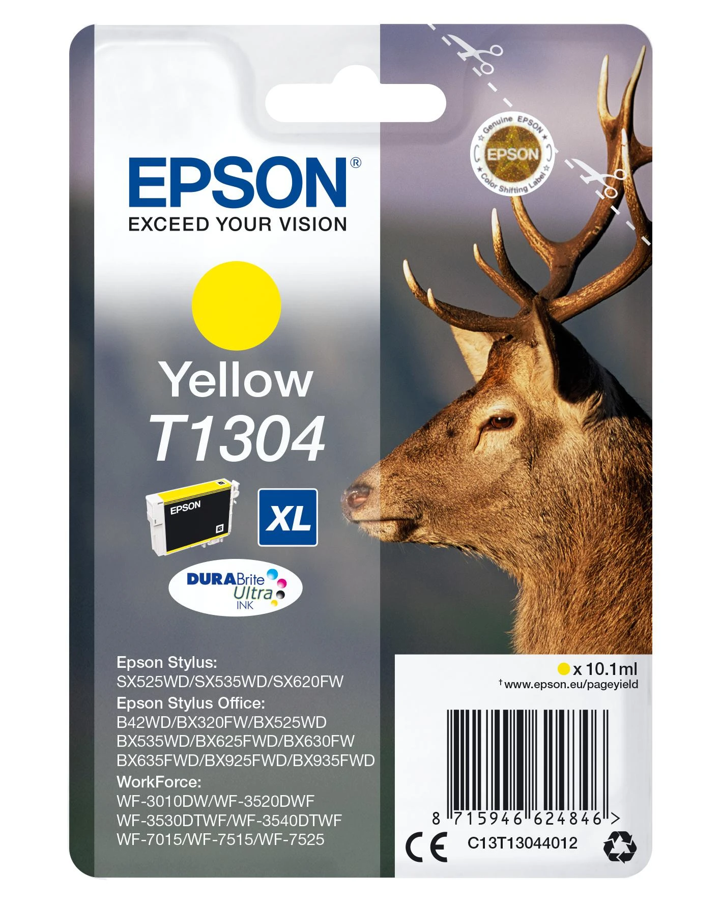 Epson T1304 rašalo kasetė, geltona
