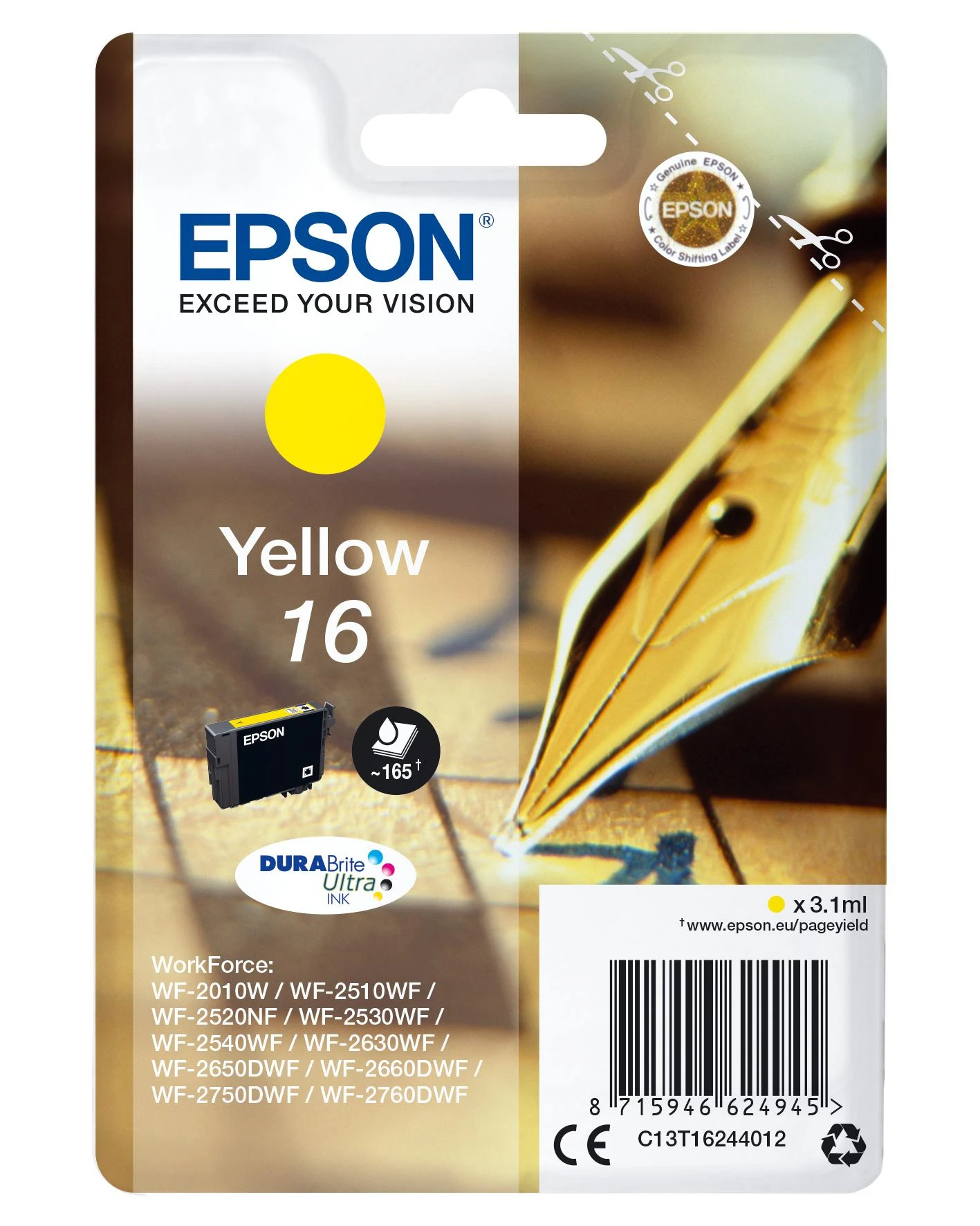 Epson Ink No.16 Geltona LC (C13T16244010) 3,1ml