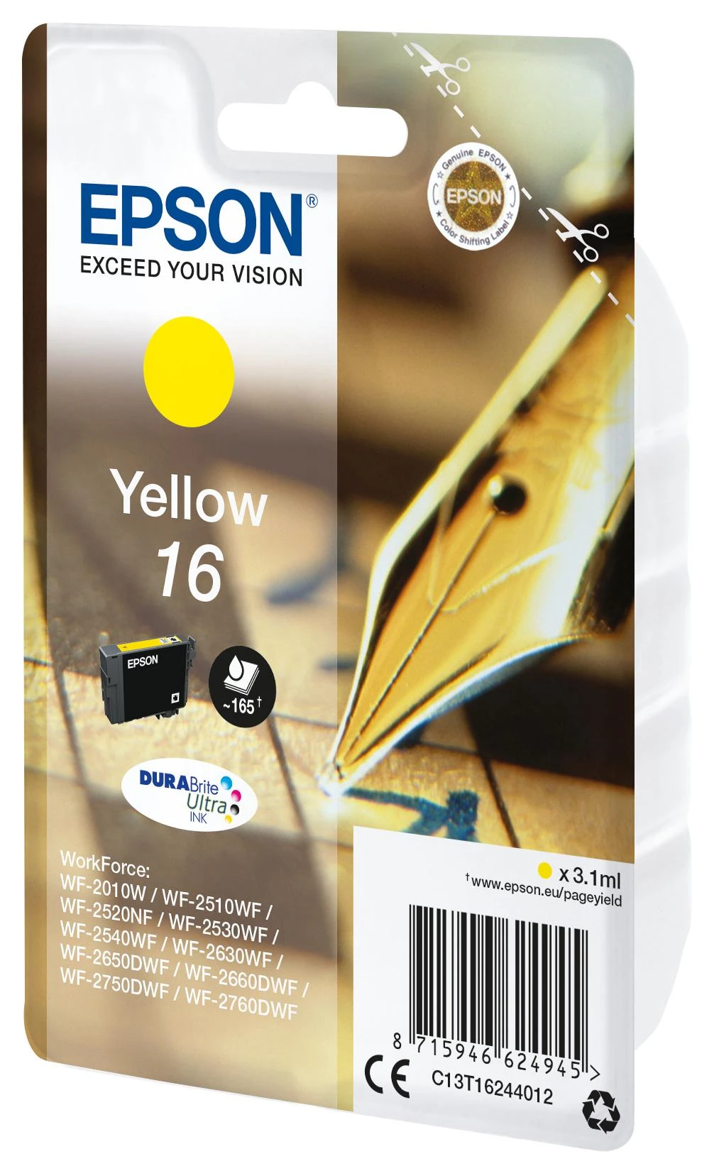 Epson Ink No.16 Geltona LC (C13T16244010) 3,1ml