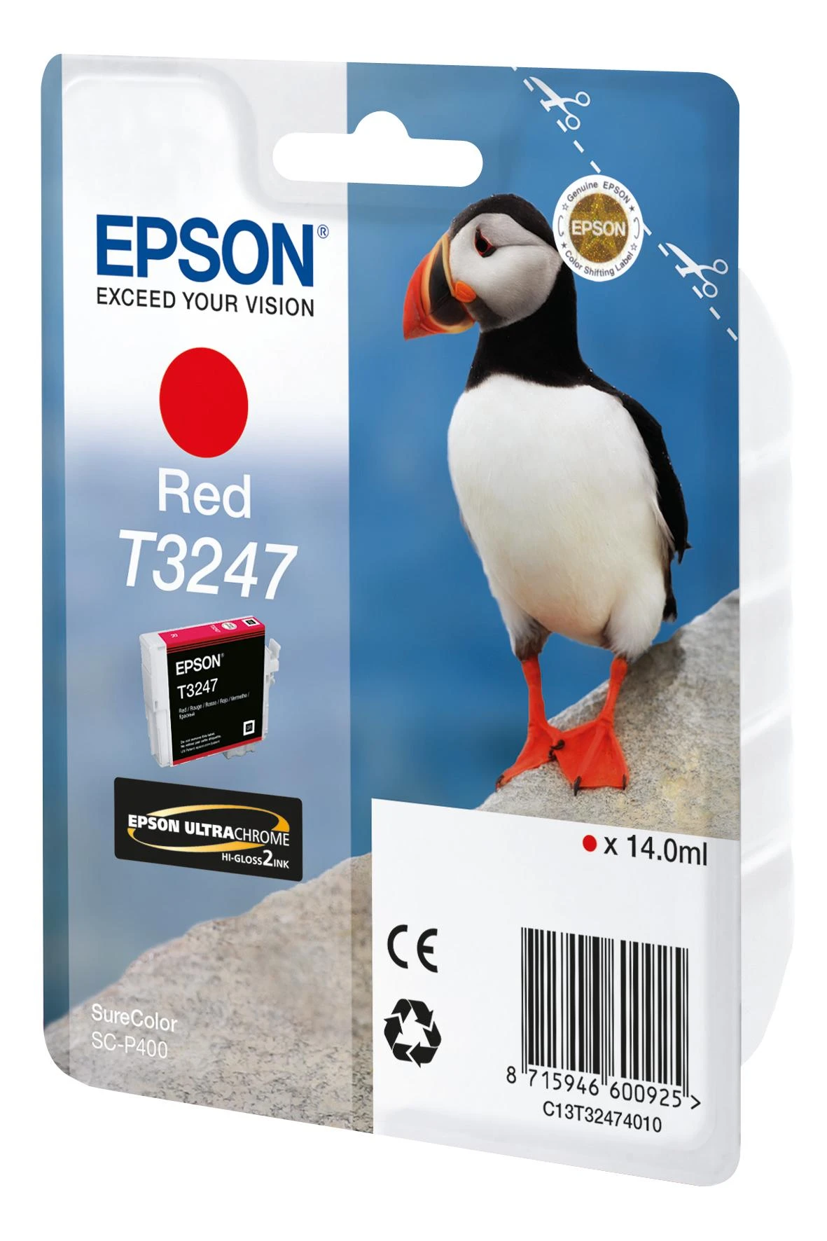 Epson T3247 | Rašalo kasetė | Raudona