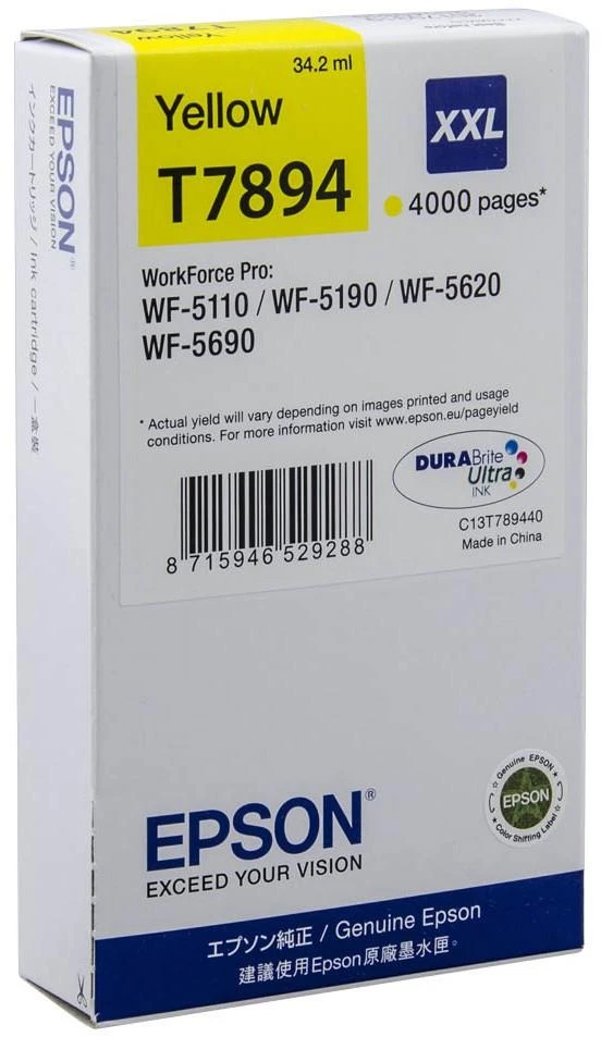 Epson T7894 XXL rašalo kasetė, Geltona