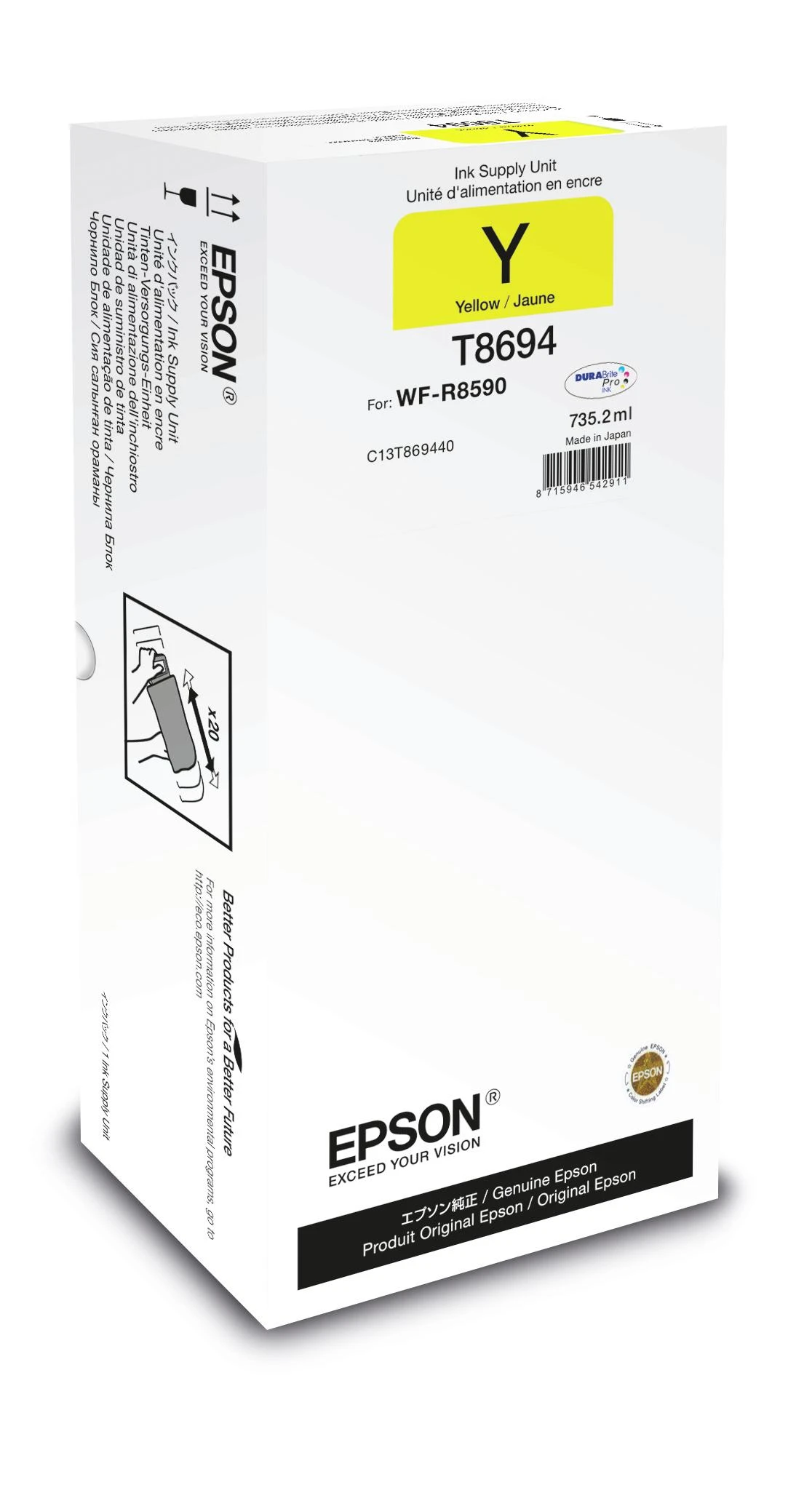 Epson C13T869440 | Rašalo kasetė XXL | Geltona
