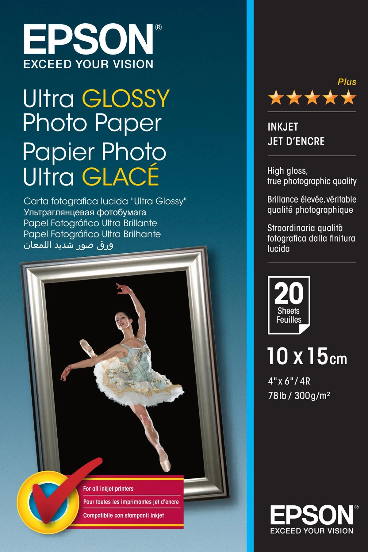 Epson Ultra Glossy Photo Paper [300g/m2 ; 10x15 cm; 20 lapų]