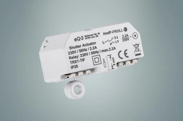 HomeMatic IP roletų valdymo modulis su technine informacija