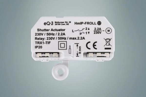 HomeMatic IP roletų valdiklis – techninės specifikacijos