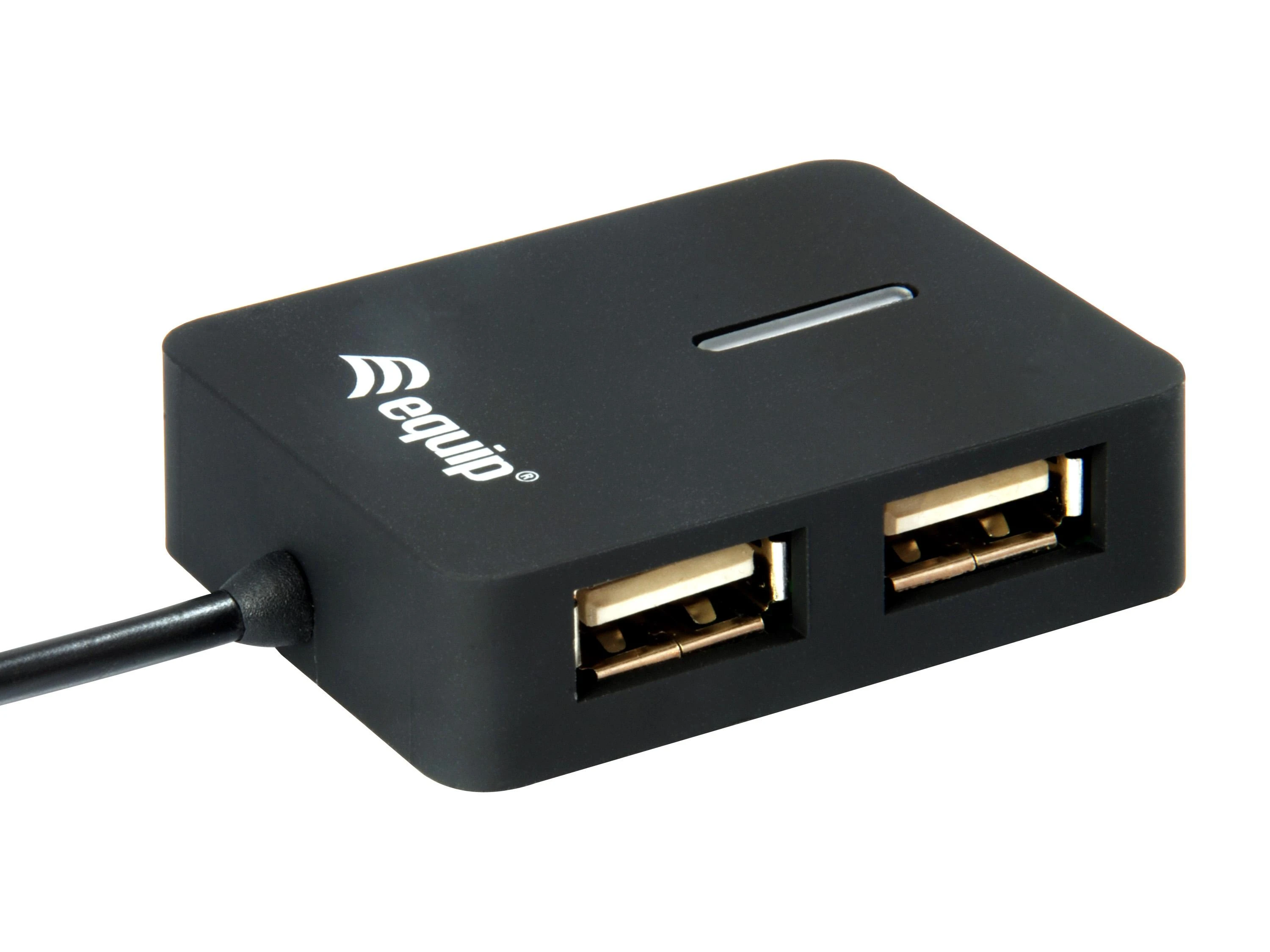 Juodas 4 prievadų USB 2.0 šakotuvas