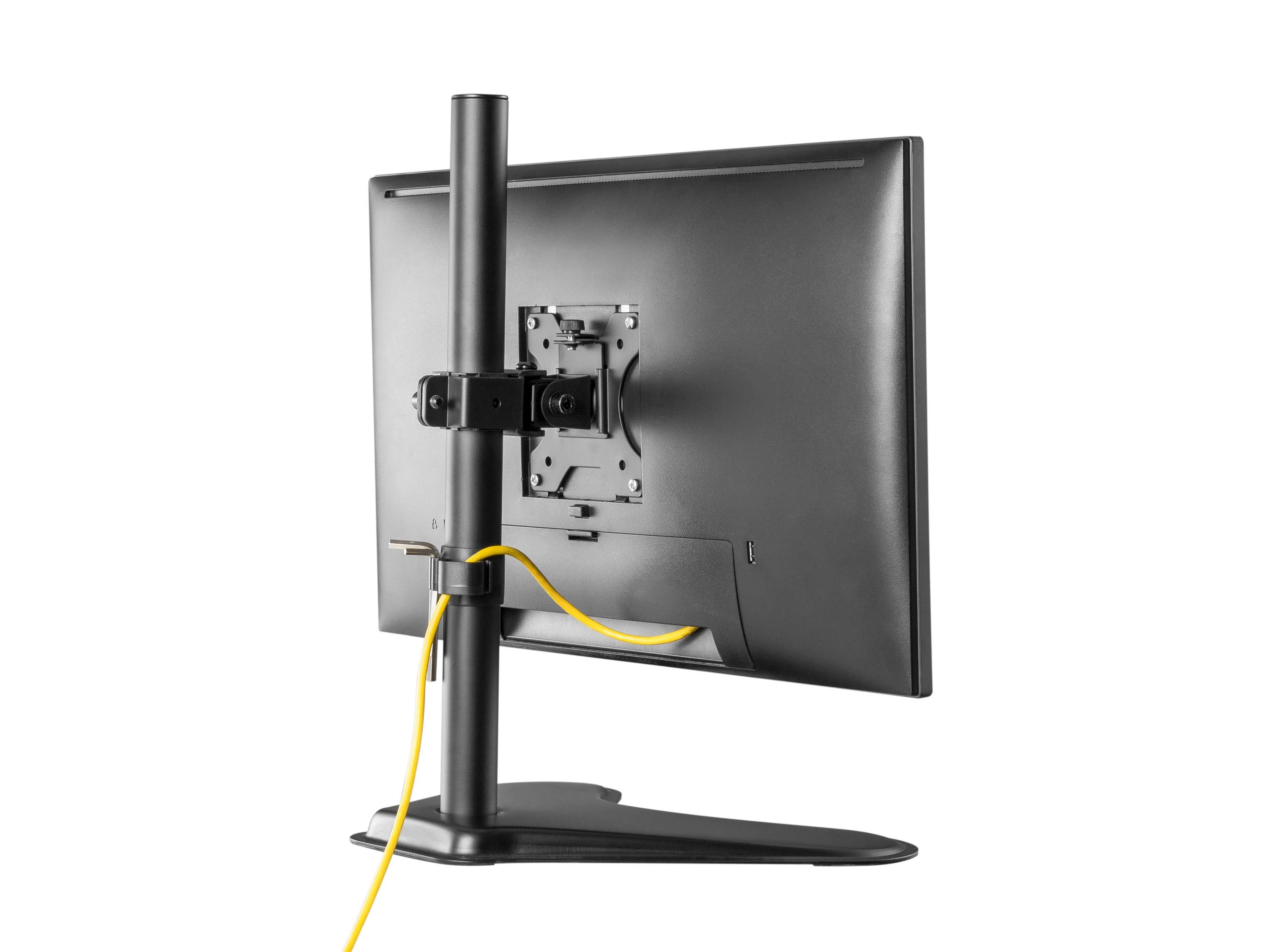 Laikiklis Equip 13"-32" pasukamas monitoriaus stalo stovas, 75 x 75 mm, 100 x 100 mm, -45 - 45°, -90 - 90°, aliuminis, plastikas, juodas