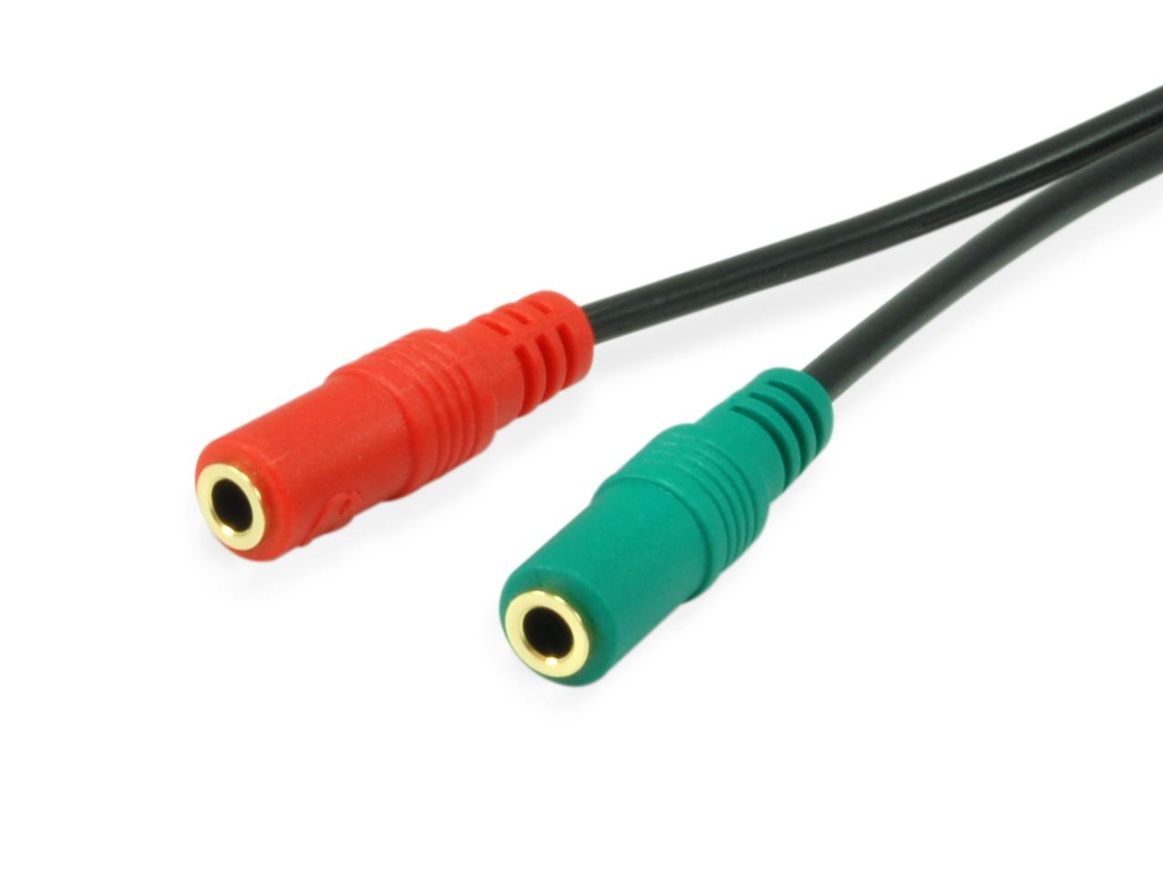 Kabelis Equip Jack 3.5mm - Jack 3.5mm x2 0.15m juoda (147943)