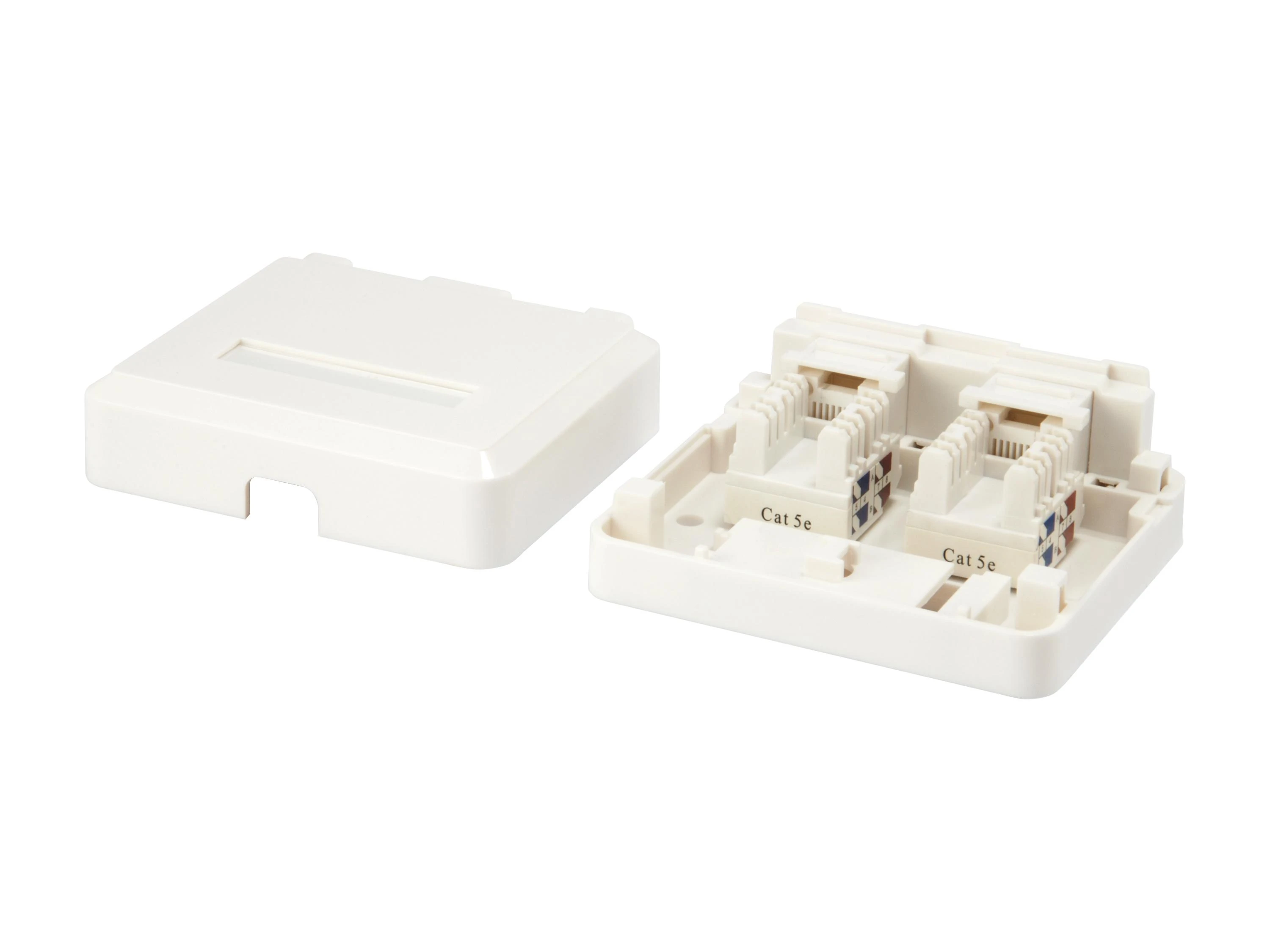 Equip Equip Aufputzdose 2x Keystone Jack mit Abdeckung baltas
