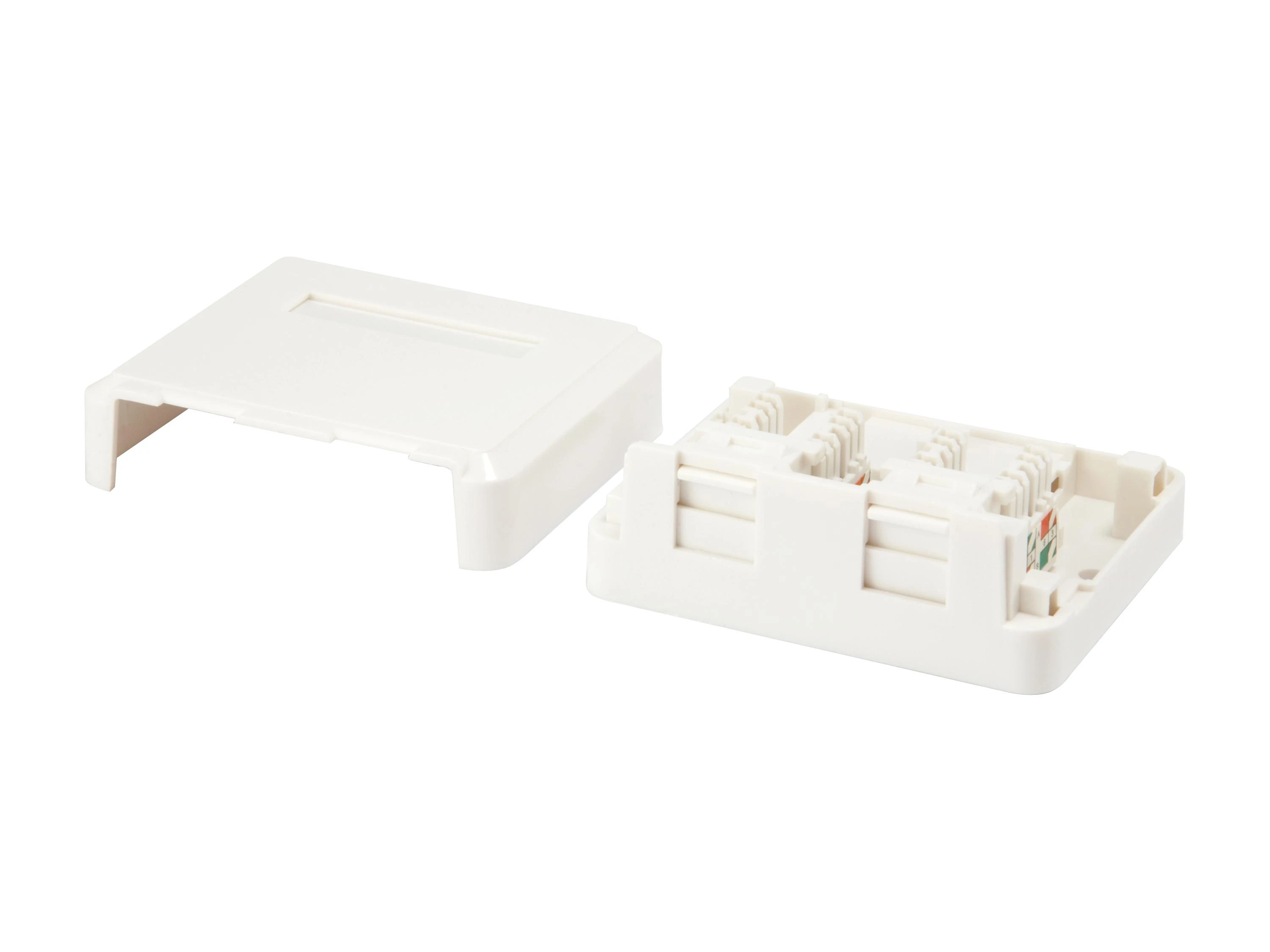 Equip Equip Aufputzdose 2x Keystone Jack mit Abdeckung baltas