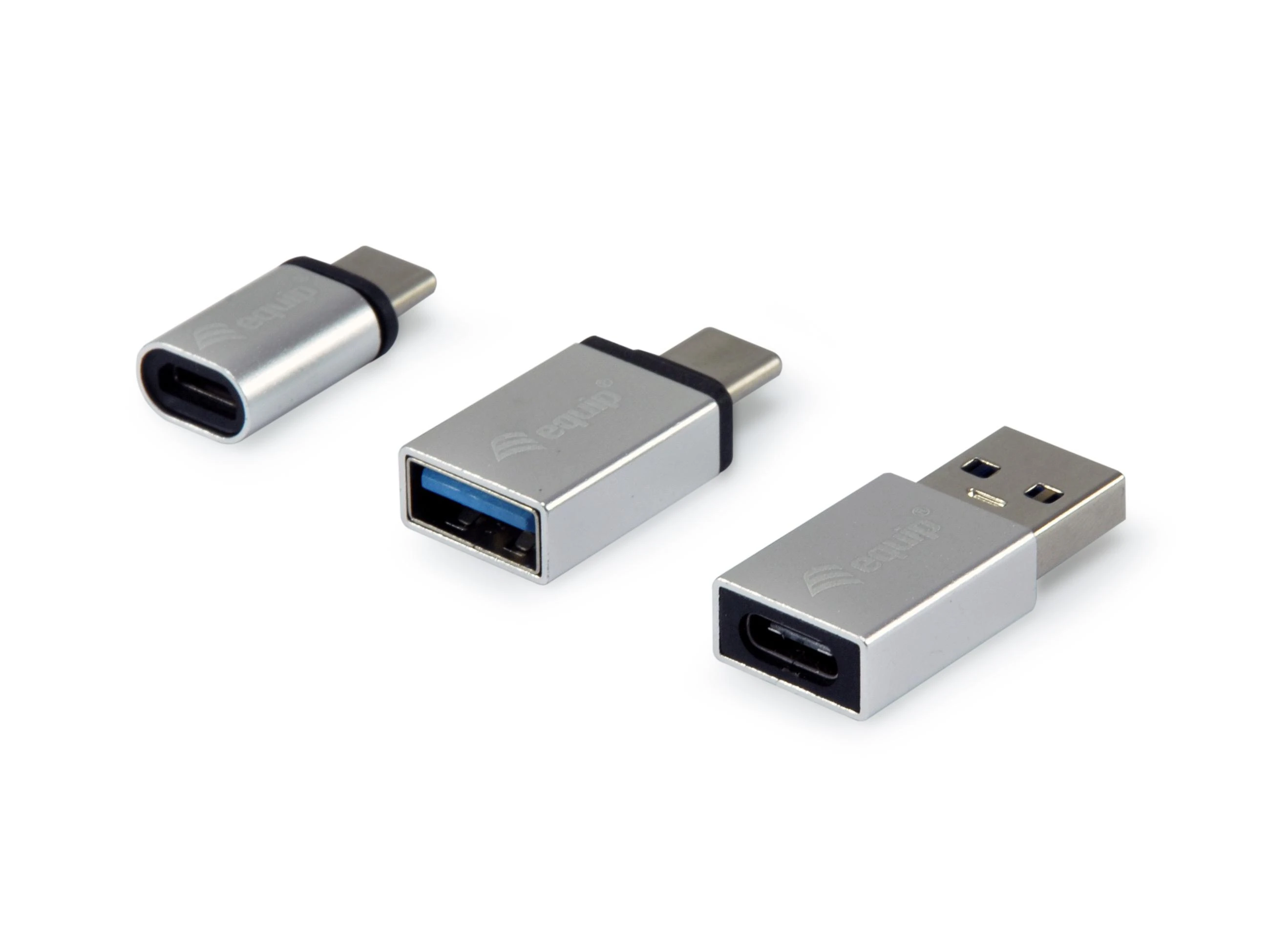 Equip USB adapterių rinkinys su metaliniu korpusu