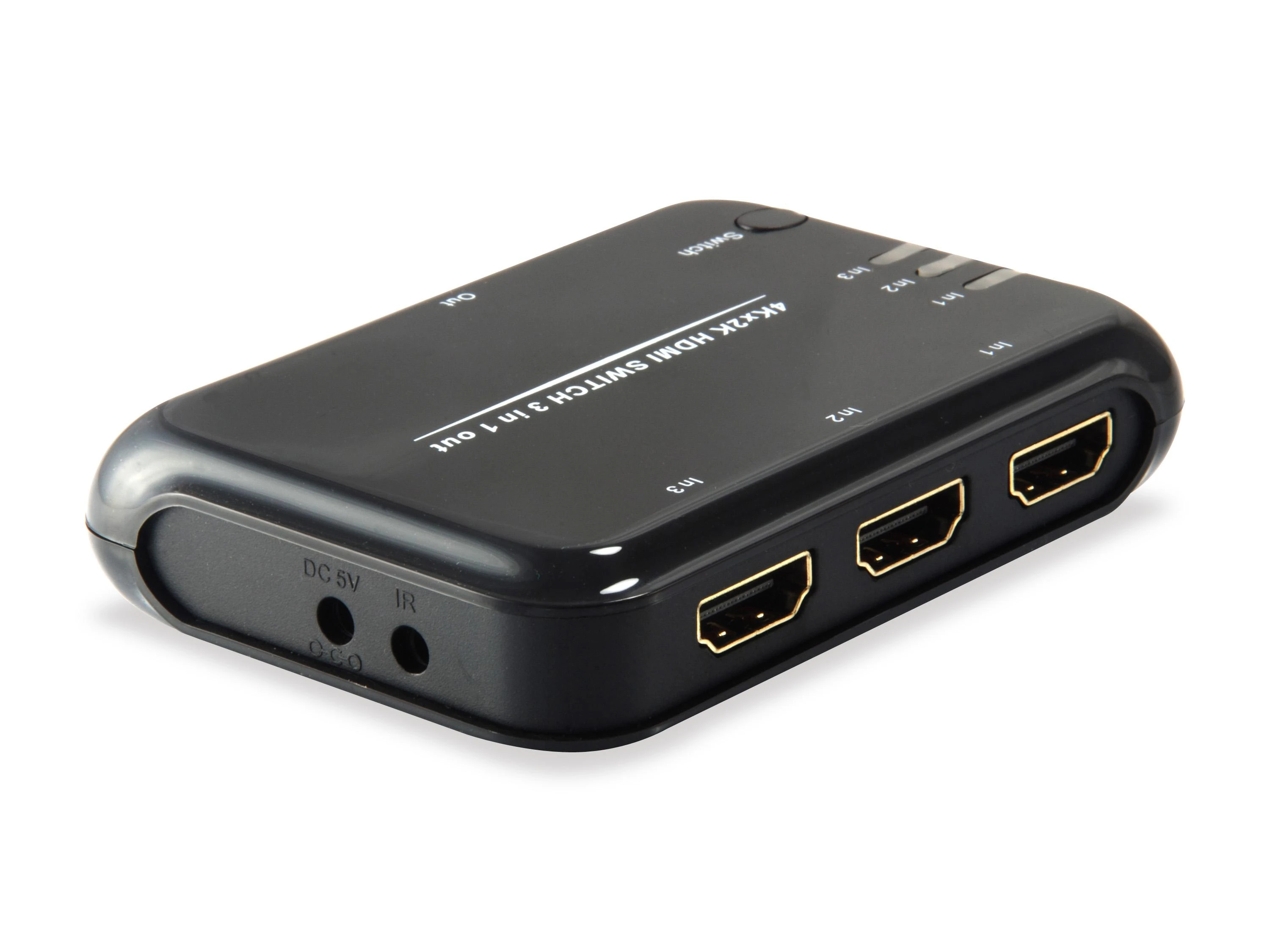 HDMI 3 į 1 jungiklis su maitinimo ir IR jungtimis