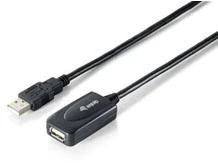 „Equip“ USB 2.0 A tipo aktyvus prailginimo kabelis, kištukas-lizdas - 5 m - 5 m - USB A - USB A - USB 2.0 - kištukas/lizdas - Juodas