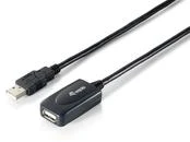 Sonstige „Equip“ USB 2.0 A tipo aktyvus prailginimo kabelis, kištukas-lizdas - 5 m - 5 m - USB A - USB A - USB 2.0 - kištukas/lizdas - Juodas