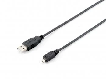 Equip 128523 USB kabelis 1,8 m 2.0 USB A Micro-USB B Juoda