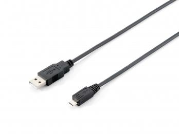 Equip 128594 USB kabelis 1 m 2.0 USB A Micro-USB B Juoda