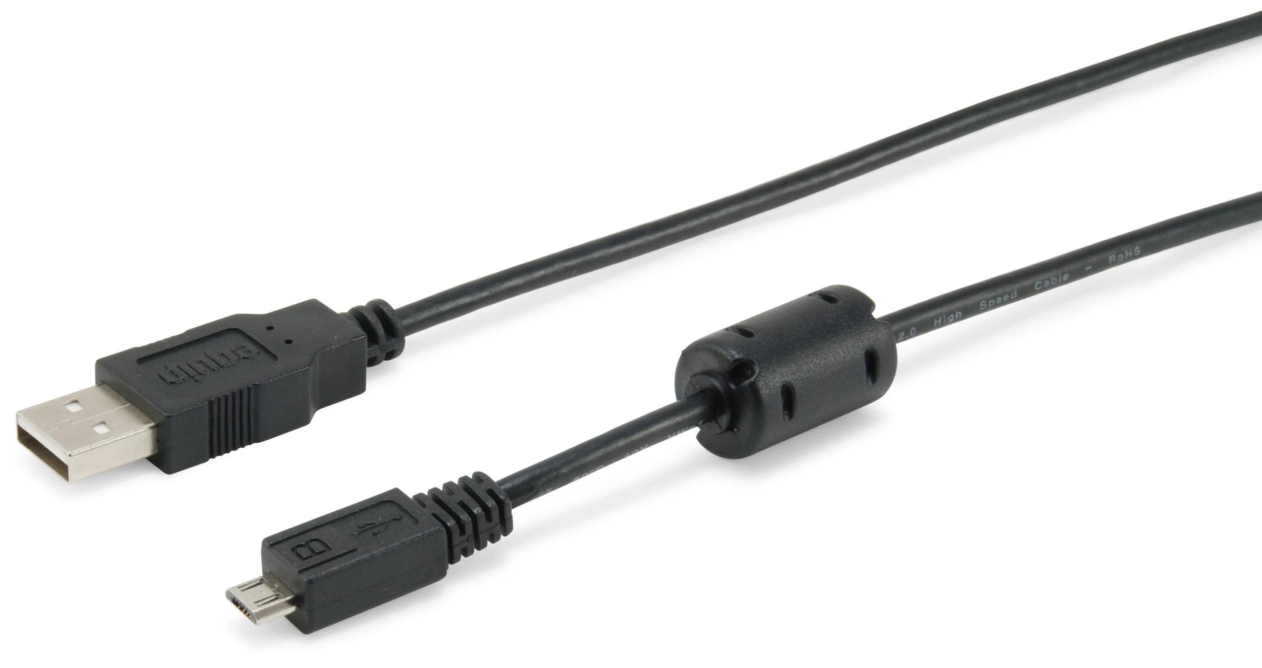 USB kabelis Equip USB-A - mikroUSB 1 m Juodas (128596)