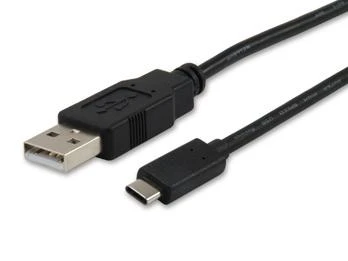 USB kabelis Equip USB-A - USB-C 1 m Juodas (12888107)