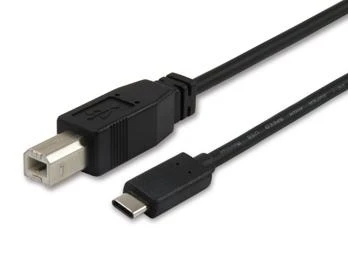 USB kabelis Equip USB-C - USB-B 1 m Juodas (12888207)
