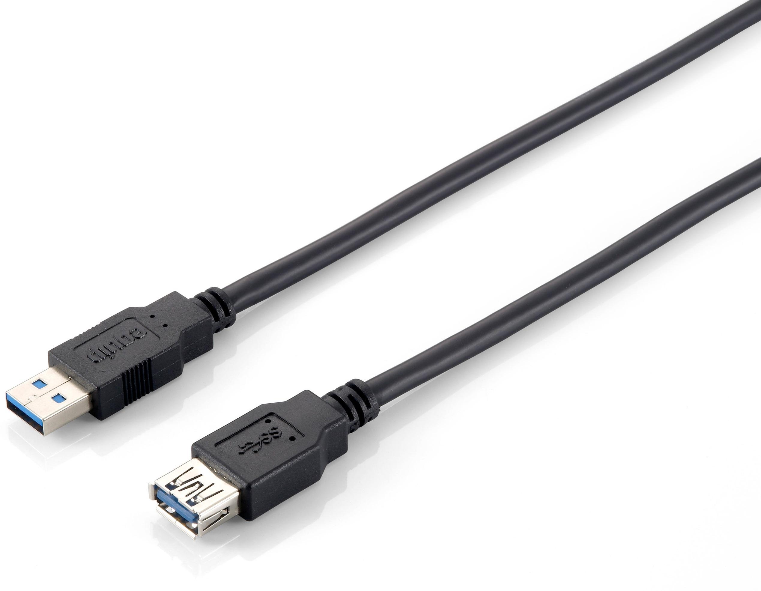 Equip įrengti 128398 USB 3.0 kabelį USB-A kištukas su USB-A moterimi 2 m juodas