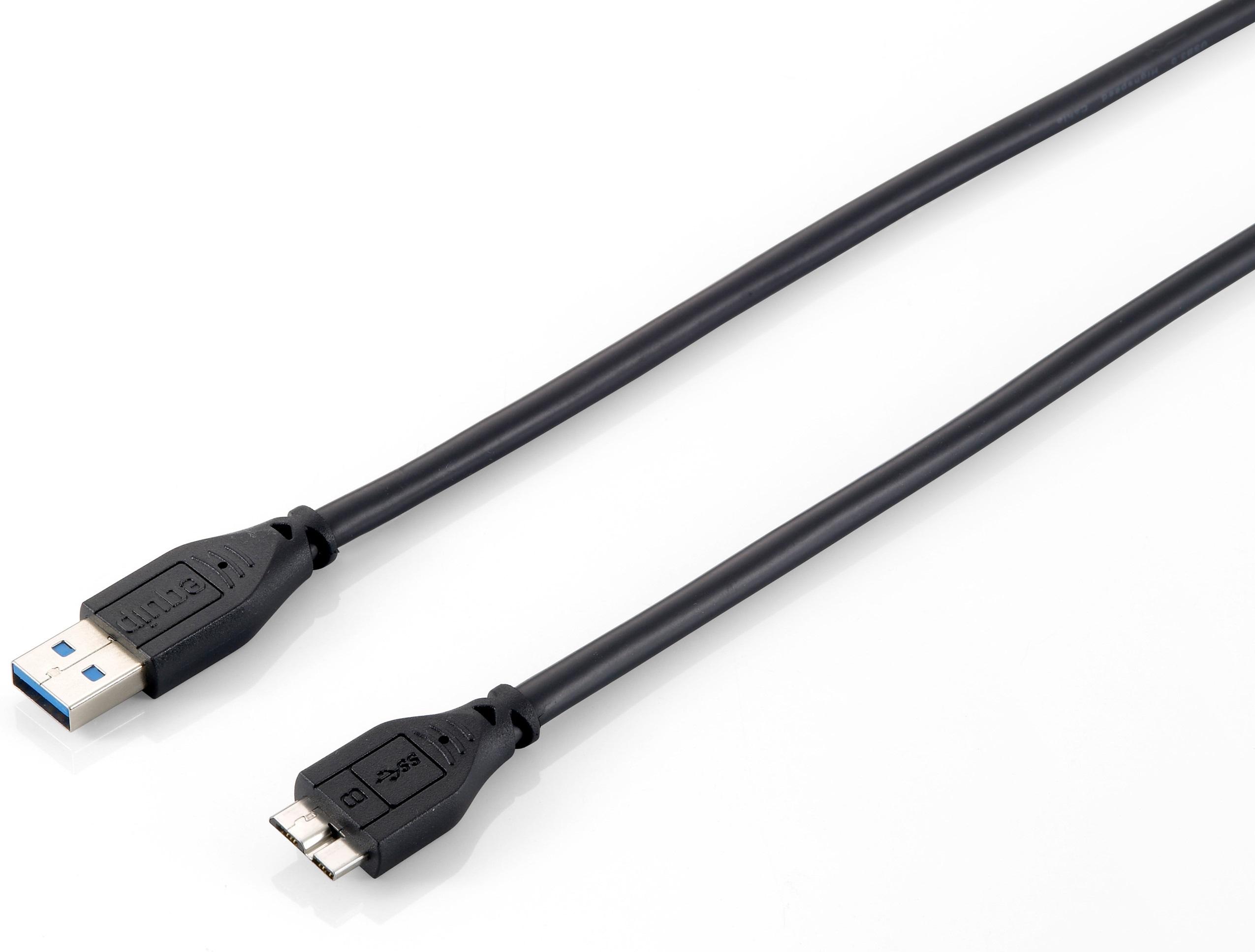Equip Kabelis USB-A 3.0 -> micro B St/St 1.80m juodas Polybeutel