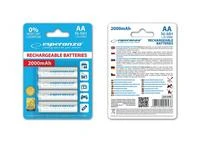 Esperanza AA 2000mAh baterijų pakuotės priekis ir galas