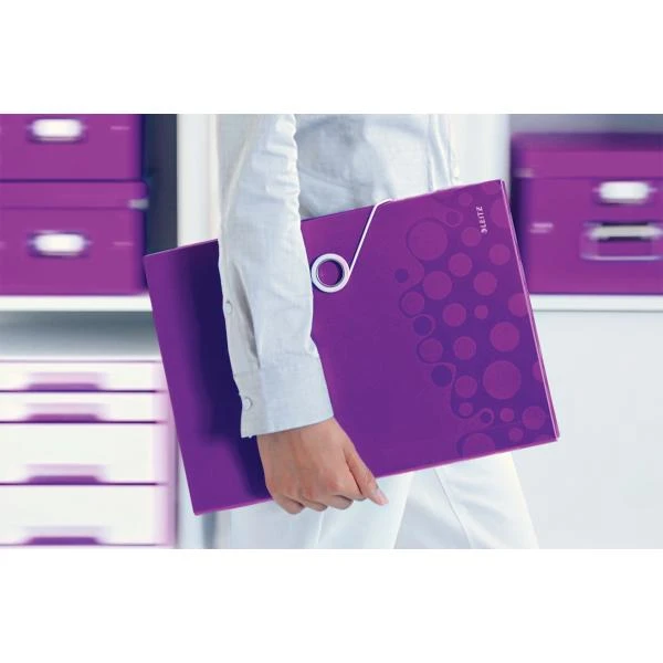 Aplankas dokumentams Leitz Wow, 6 skyrių, violetinės spalvos