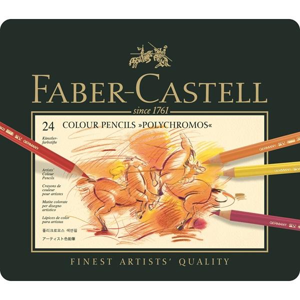 Faber-Castell – spalvotas pieštukas „Polychromos“, 24 vnt. (110024)