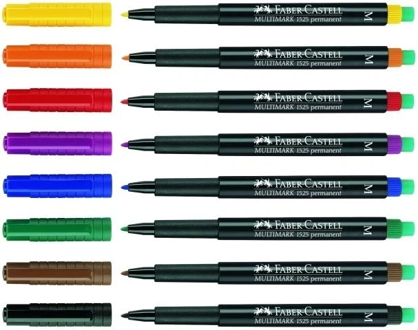 Permanentinis žymeklis CD/DVD diskams FABER CASTELL MULTIMARK M, 4 sp. komplektas