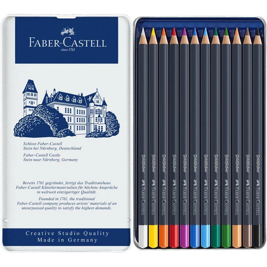 Spalvoti pieštukai Faber-Castell Goldfaber Creative Studio 12 spalvų
