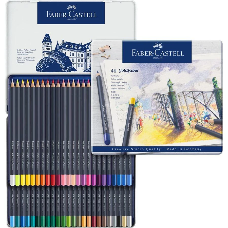 Spalvoti pieštukai Faber-Castell Goldfaber Creative Studio, 48 spalvos