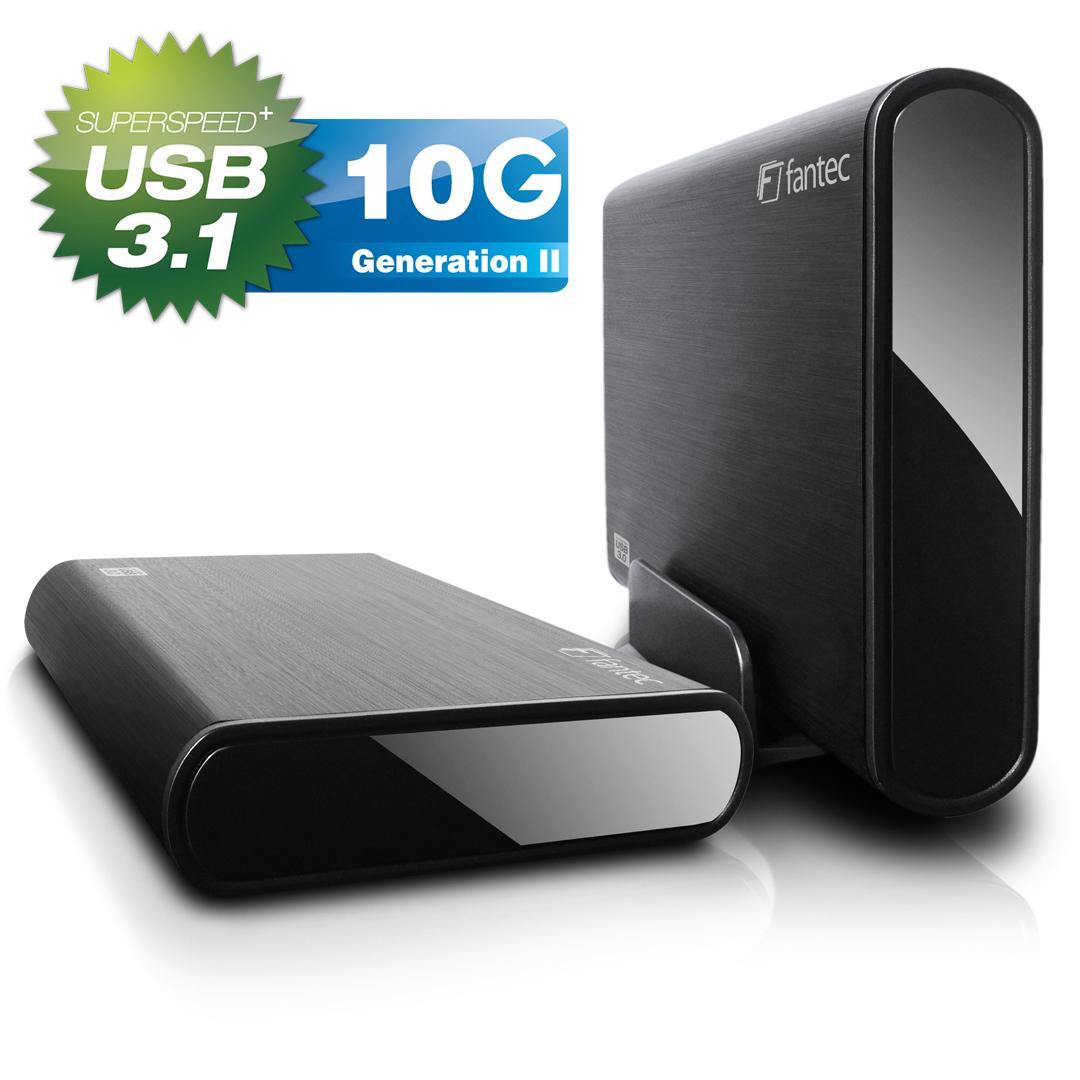 Fantec DB-ALU31 juodas 3,5 SATA USB 3.1 Typ-C