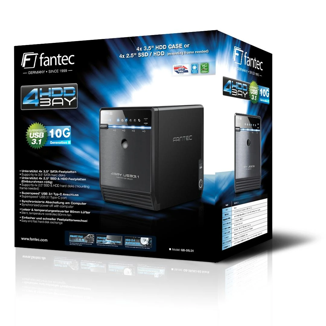 Fantec QB-35U31 4x3,5 USB 3.1