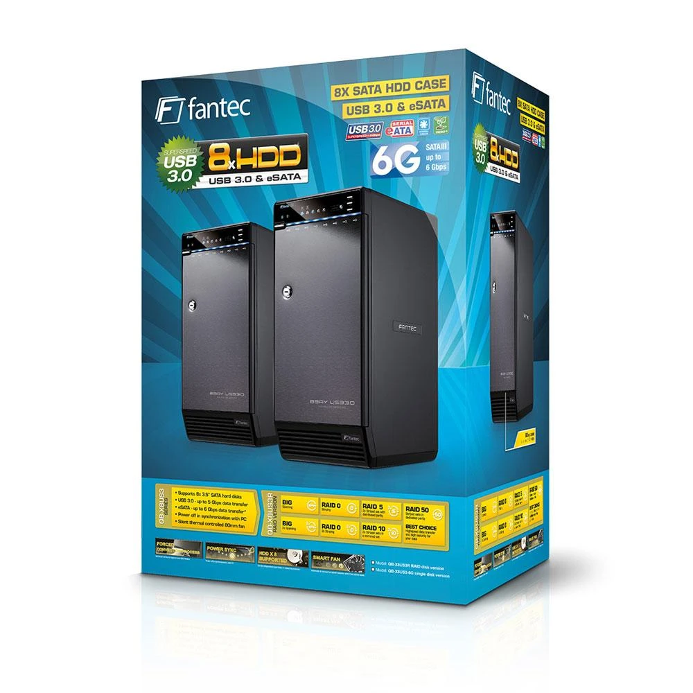 FANTEC QB-35US3-6G - Disko korpusas 3.5" - Maitinimo blokas-ventiliatorius - USB 3.0 Serial ATA