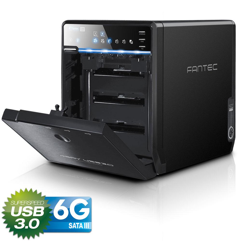 Kietasis diskas FANTEC QB-35US3-6G juodas 4x3,5 SATA HDD USB3.0 eSATA