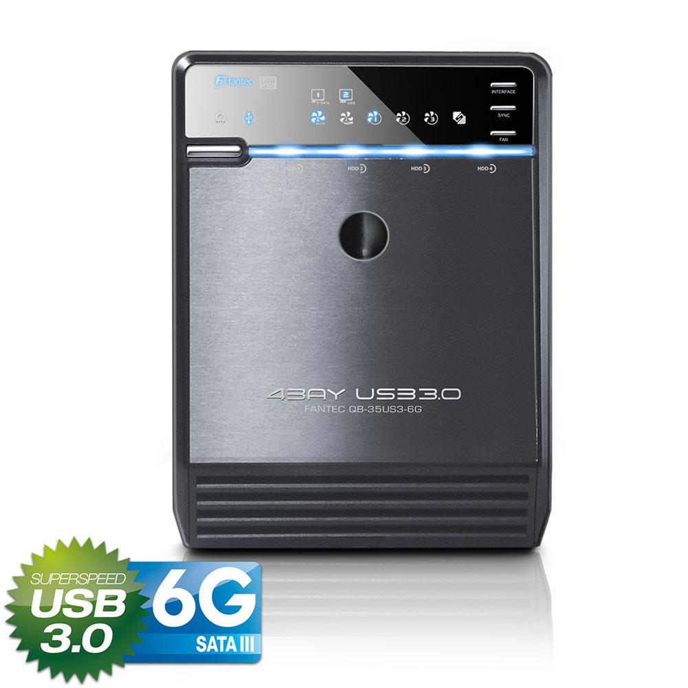 Kietasis diskas FANTEC QB-35US3-6G juodas 4x3,5 SATA HDD USB3.0 eSATA