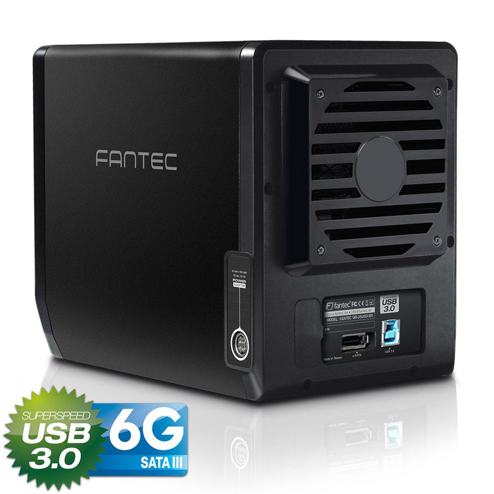 Kietasis diskas FANTEC QB-35US3-6G juodas 4x3,5 SATA HDD USB3.0 eSATA