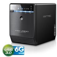 Kietasis diskas FANTEC QB-35US3-6G juodas 4x3,5 SATA HDD USB3.0 eSATA