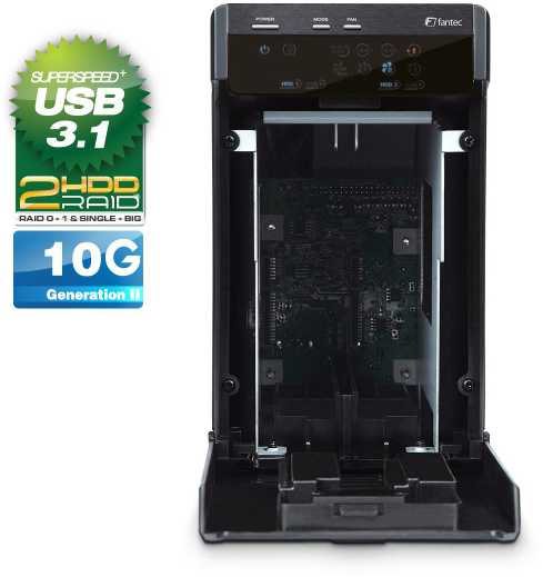 Fantec Fantec FANTEC QB-X2U31R RAID CASE/2X3.5IN SATA HDD USB3.1 C 10G