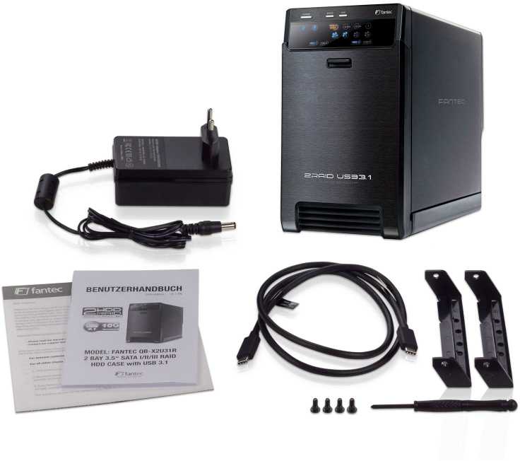 Fantec Fantec FANTEC QB-X2U31R RAID CASE/2X3.5IN SATA HDD USB3.1 C 10G