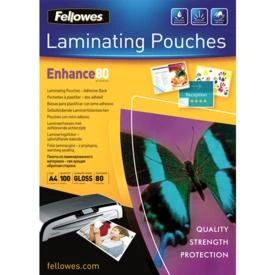Fellowes LAMINATORIAUS KOMŠELIO KLIJAUS NUGARĖ/A4 80 100 Vnt. 5302202 BIUDŽIAI