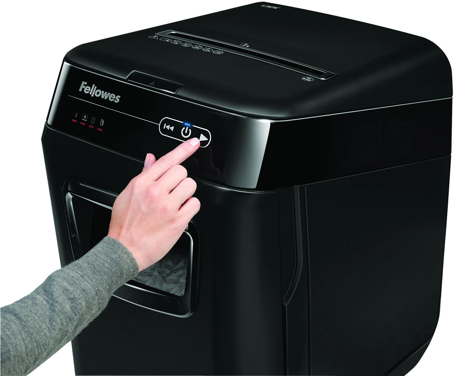 Fellowes kryžminio pjovimo smulkintuvas | AutoMAX 150C | Juodas | Popieriaus smulkintuvas | Kompaktinių diskų smulkintuvas | Kreditinių kortelių smulkintuvas | Automatinis padavimas