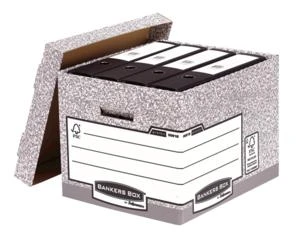 Fellowes Bankers Box System su FSC archyvinė dėžutė su nuimamu dangteliu FastFold, op. 1 vnt. (00810-FFEU)