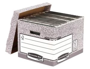 Fellowes Bankers Box System su FSC archyvinė dėžutė su nuimamu dangteliu FastFold, op. 1 vnt. (00810-FFEU)