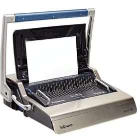 Fellowes Galaxy 500 įrišimo įrenginys atverstu dangčiu