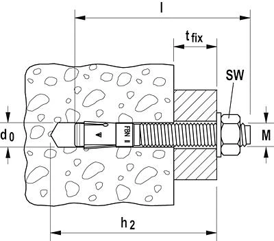 Ankerinis varžtas Fischer FBN II 10/10; 10x86 mm; 50 vnt.