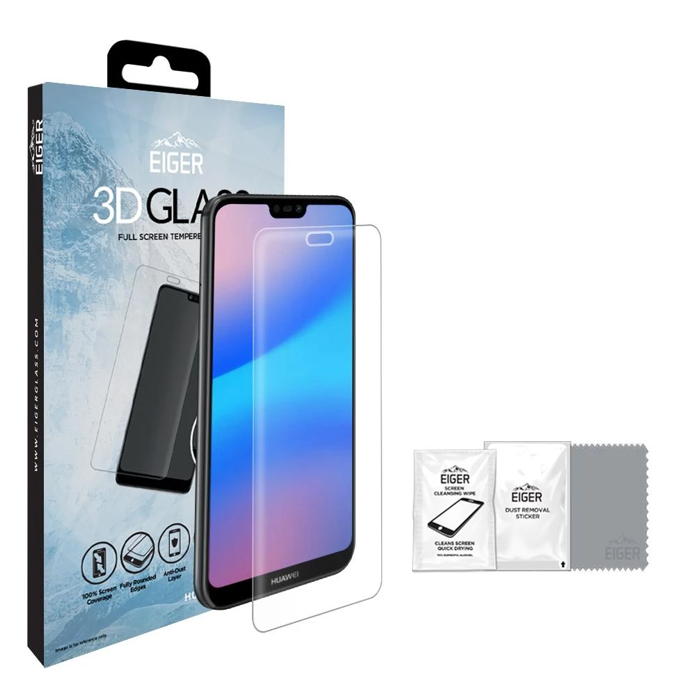 Eiger 3D E2E apsauginis stiklas Huawei P20 Lite telefonui