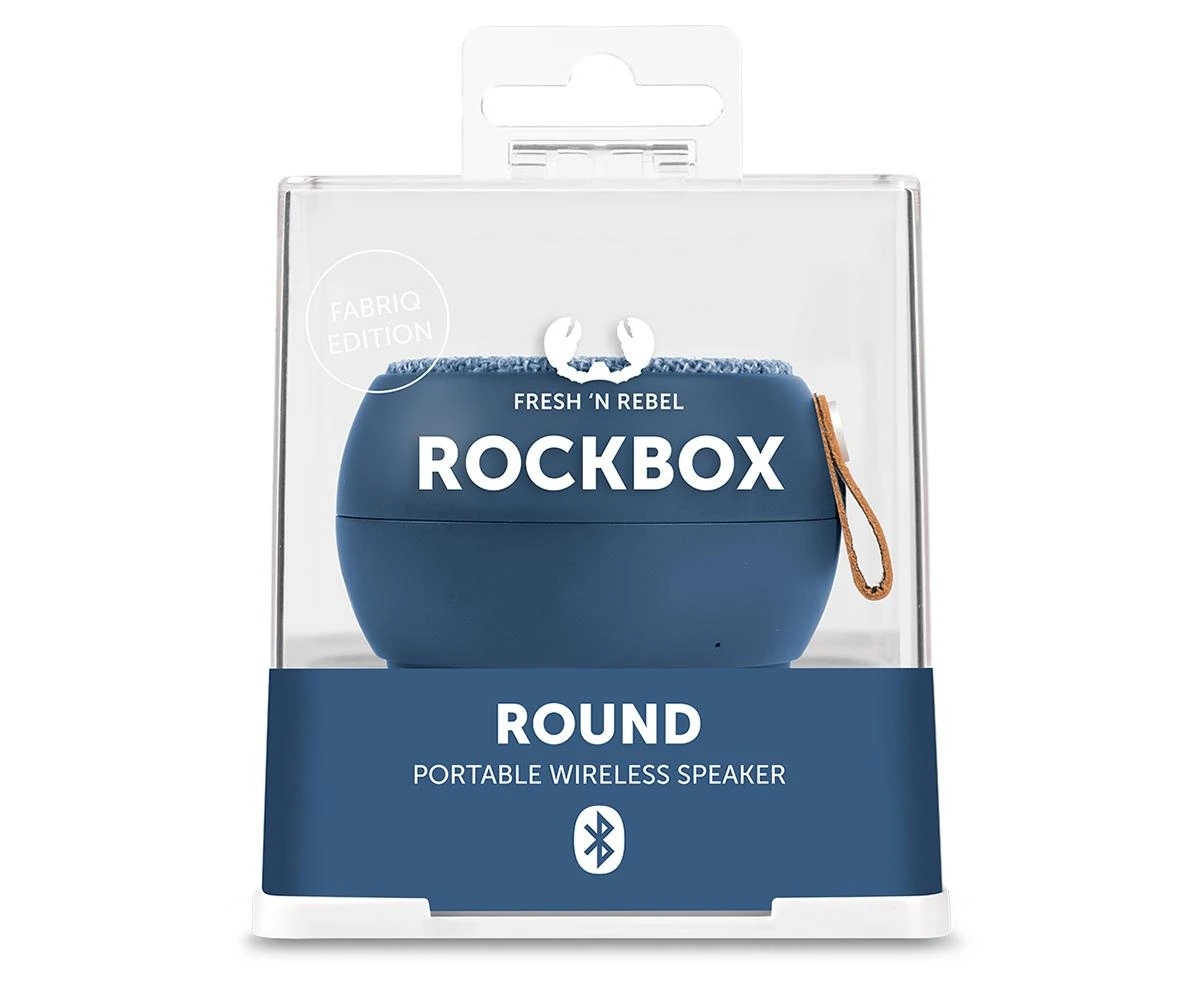 Fresh'n Rebel kolonėlė Rockbox Round Fabriq Edition indigo spalvos