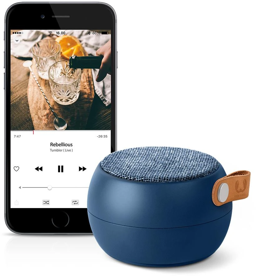 Fresh'n Rebel kolonėlė Rockbox Round Fabriq Edition indigo spalvos