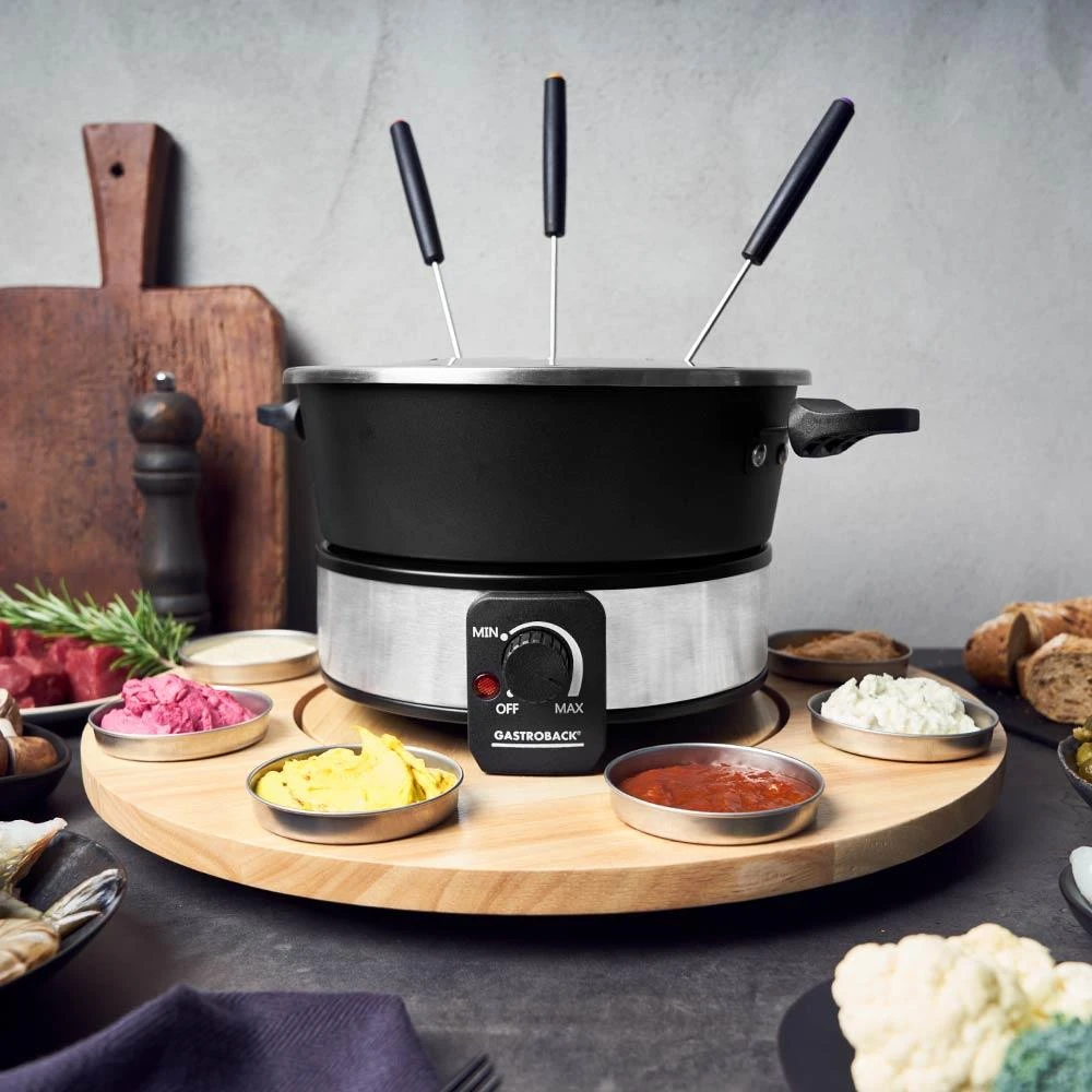 Gastroback 42566 Fondue Set Drehteller mit 8 SaucenbehÃ¤ltern